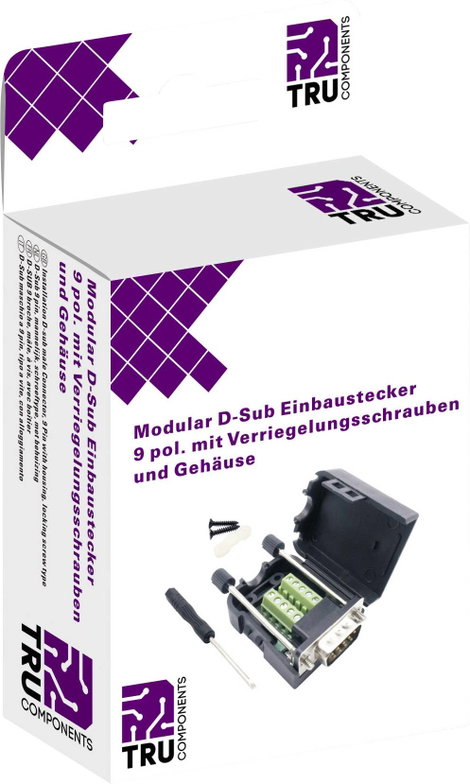 TRU COMPONENTS T190C4088 D-SUB beépíthető dugó Pólusszám: 9 Csavaros csatlakozó 1 db 6. kép