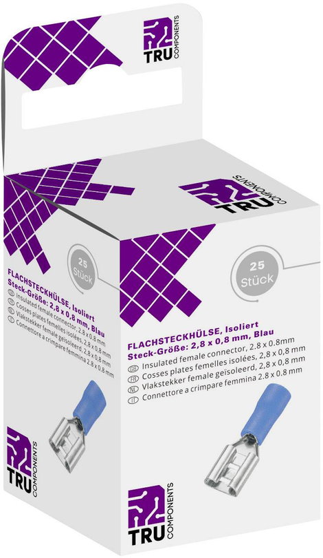 TRU COMPONENTS T1904C041 Csúszósarus hüvely szortiment Dugasz szélesség: 2.80 mm Dugaszolási vastags