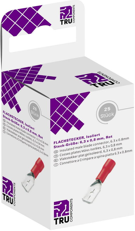 TRU COMPONENTS T1904C042 Laposérintkezős dugó szortiment Dugasz szélesség: 6.30 mm Dugaszolási vasta