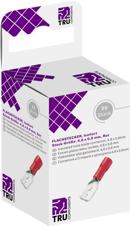 TRU COMPONENTS T1904C109 Laposérintkezős dugó szortiment Dugasz szélesség: 4.80 mm Dugaszolási vasta