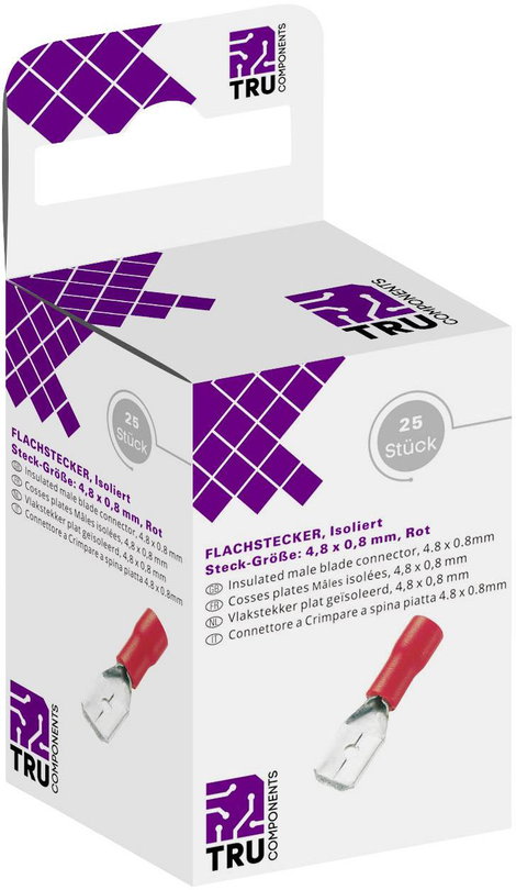 TRU COMPONENTS T1904C109 Laposérintkezős dugó szortiment Dugasz szélesség: 4.80 mm Dugaszolási vasta