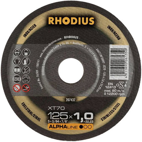 Rhodius XT70 PACK 211081 Vágótárcsa, egyenes 125 mm 50 db Nemesacél, Acél 2. kép