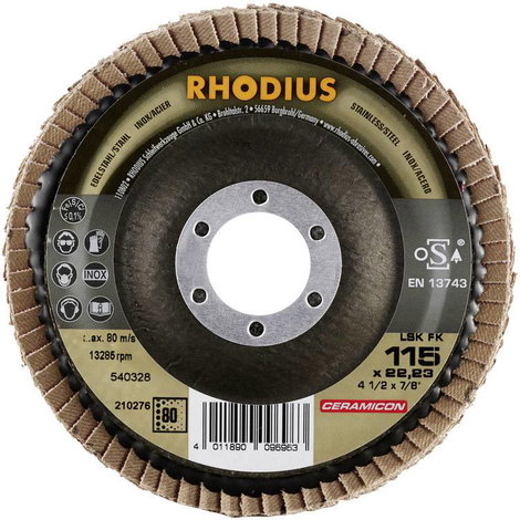 Rhodius 210276 LSK FK Felületcsiszoló korong Ø 115 mm Furat átmérő 22.23 mm Nemesacél 1 db 3. kép