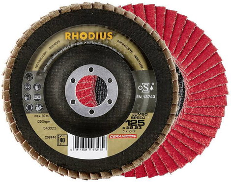 Rhodius 208745 JUMBO SPEED Felületcsiszoló korong Ø 115 mm Furat átmérő 22.23 mm Nemesacél 1 db