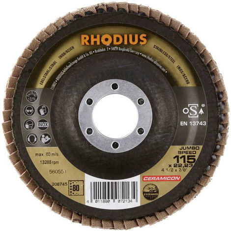 Rhodius 208745 JUMBO SPEED Felületcsiszoló korong Ø 115 mm Furat átmérő 22.23 mm Nemesacél 1 db 5. kép