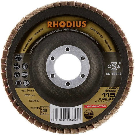 Rhodius 208743 JUMBO SPEED Felületcsiszoló korong Ø 115 mm Furat átmérő 22.23 mm Nemesacél 1 db 3. kép