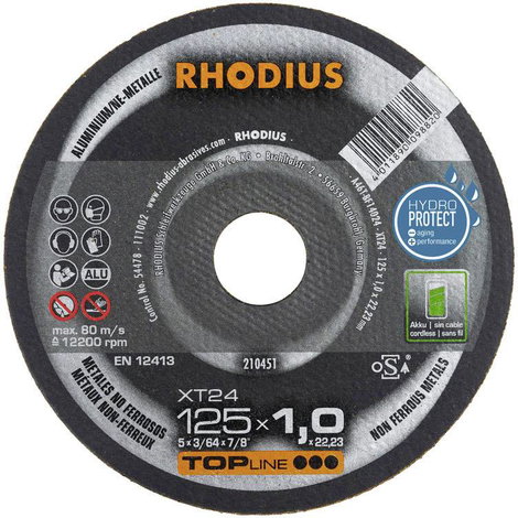 Rhodius XT24 210451 Vágótárcsa, egyenes 125 mm 1 db Nem vastartalmú fém 2. kép