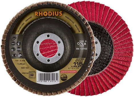 Rhodius 208744 JUMBO SPEED Felületcsiszoló korong Ø 115 mm Furat átmérő 22.23 mm Nemesacél 1 db 2. kép
