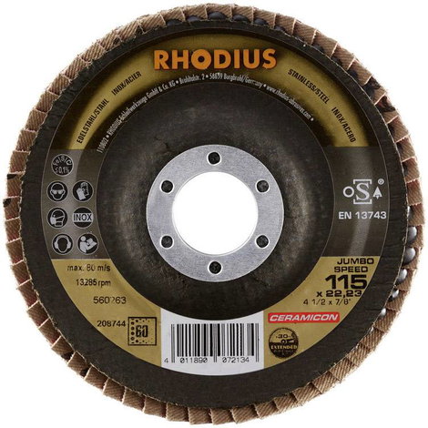 Rhodius 208744 JUMBO SPEED Felületcsiszoló korong Ø 115 mm Furat átmérő 22.23 mm Nemesacél 1 db 3. kép