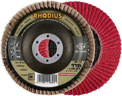 Rhodius 210251 LSK FK Felületcsiszoló korong Ø 115 mm Furat átmérő 22.23 mm Nemesacél 1 db 2. kép