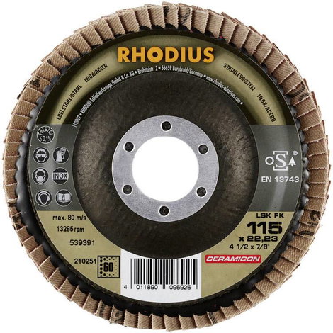 Rhodius 210251 LSK FK Felületcsiszoló korong Ø 115 mm Furat átmérő 22.23 mm Nemesacél 1 db 4. kép
