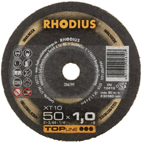 Rhodius XT10 MINI 206799 Vágótárcsa, egyenes 50 mm 1 db Nemesacél, Acél 2. kép