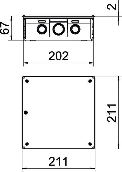 OBO Bettermann 2003130 Csatlakozó doboz (H x Sz) 200 mm x 200 mm 1 db 2. kép