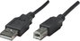Manhattan USB kábel USB 2.0 USB-A dugó, USB-B dugó 0.50 m Fekete Fólia árnyékolás, UL minősített, ar bélyegkép