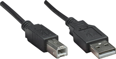 Manhattan USB kábel USB 2.0 USB-A dugó, USB-B dugó 0.50 m Fekete Fólia árnyékolás, UL minősített, ar 3. kép