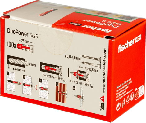 Fischer DUOPOWER 5x25 LD 2 komponensű tipli 25 mm 5 mm 535452 100 db 8. kép