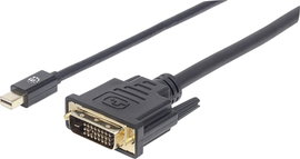 Manhattan Mini DisplayPort / DVI Átalakító kábel Mini DisplayPort dugó, DVI-D 24+1 pólusú Csatlakozó