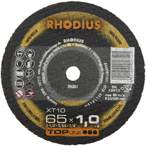 Rhodius XT10 MINI 206801 Vágótárcsa, egyenes 65 mm 1 db Nemesacél, Acél