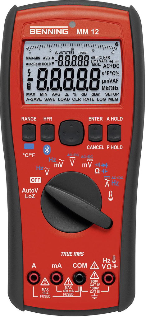 Benning MM 12 Kézi multiméter Kalibrált (ISO) digitális Adatgyűjtő CAT IV 600 V, CAT III 1000 V Kije