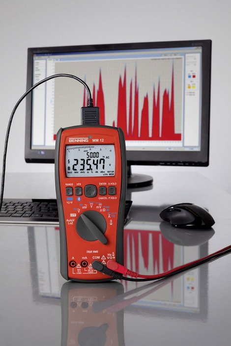 Benning MM 12 Kézi multiméter Kalibrált (ISO) digitális Adatgyűjtő CAT IV 600 V, CAT III 1000 V Kije 2. kép