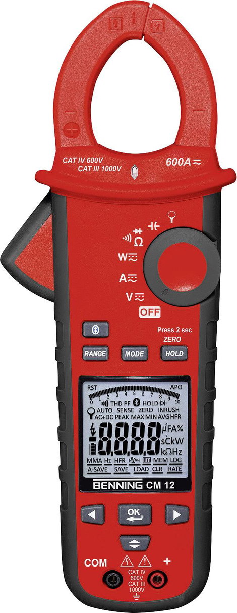 Benning CM 12 Lakatfogó CAT IV 600 V Kijelző (digitek): 9999