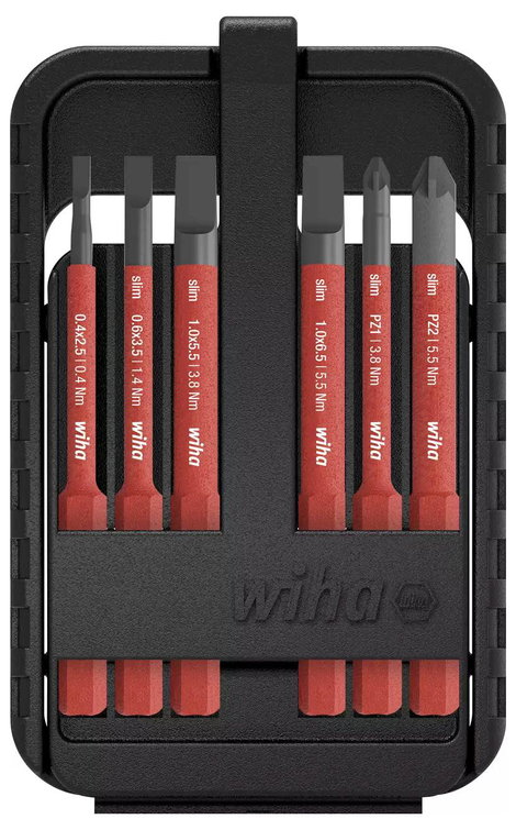 Wiha slimBit electric Cserélhető penge készlet 6 részes Kereszthornyú Pozidriv, Egyeneshornyú VDE 2. kép