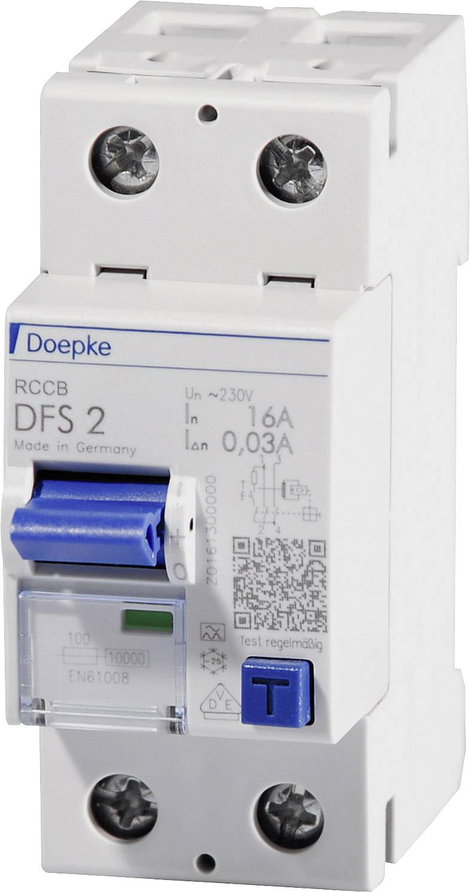 Doepke 09124601 DFS2 025-2/0,03-A 2polig 25/0,03A Hibaáram védőkapcsoló A 2 pólusú 25 A 0.03 A 230 V