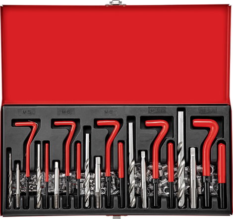 TOOLCRAFT TO-5016567 Menettekercselő készlet M5, M6, M8, M10, M12