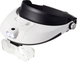 Fejpántos nagyító LED-es fényszóróval, nagyítás: 1x, 1,5x, 2x, 2,5 x, 3,5x Toolcraft TO-5137806