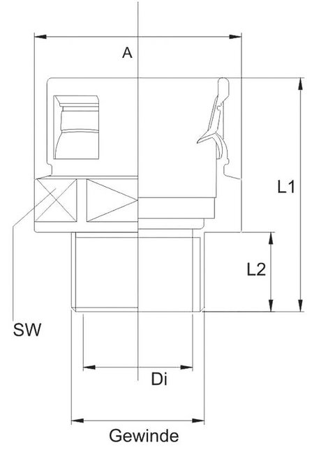 Helukabel 90487 HSSV PG Tömlő tömszelence Szürke PG36 Egyenes 1 db 2. kép