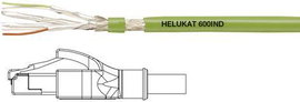 Helukabel 806620 RJ45 Hálózati kábel, patchkábel CAT 6A S/FTP 2.00 m Zöld PUR köpeny, Fonat árnyékol