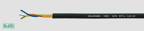 Helukabel 32060 Földelő vezeték NYY-J 5 G 2.50 mm² Fekete 100 m