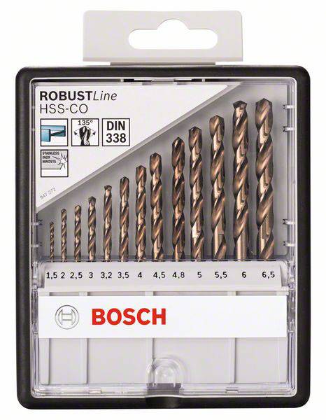 Bosch Accessories 2607019926 HSS Fém spirálfúró készlet 13 részes Kobalt DIN 338 Hengeres befogószár 2. kép