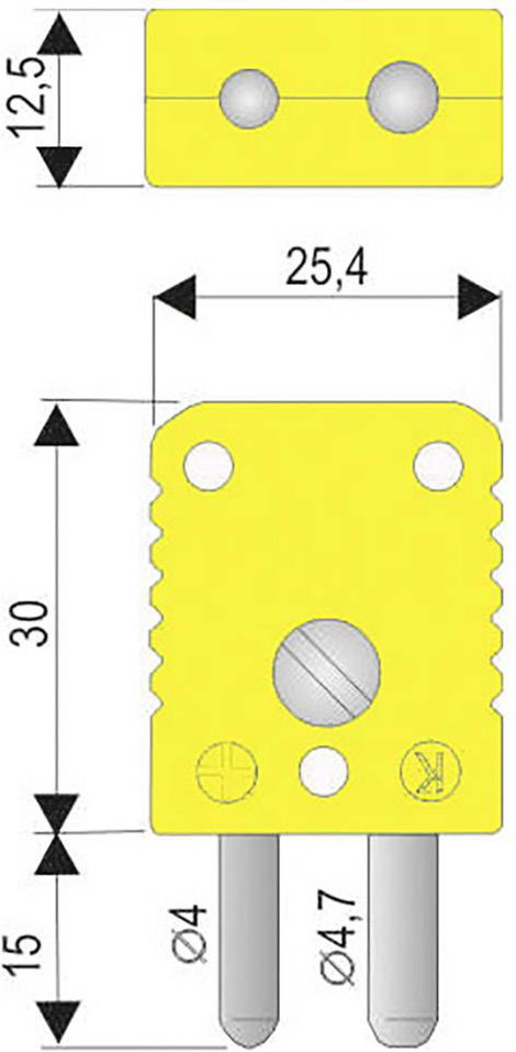 B + B Thermo-Technik 0220 0004 Normál hőelem csatlakozóval Sárga Tartalom: 1 db 2. kép