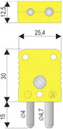 B + B Thermo-Technik 0220 0004 Normál hőelem csatlakozóval Sárga Tartalom: 1 db 2. bélyegkép