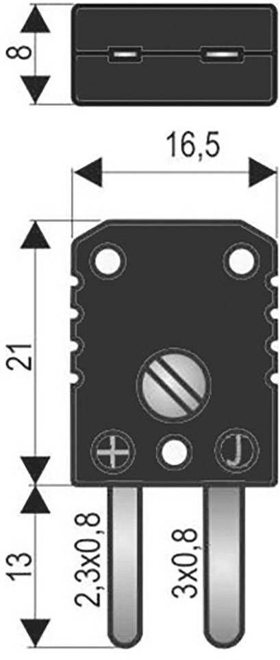 B + B Thermo-Technik 0220 0006 Miniatűr thermoelektromos csatlakozó Fekete Tartalom: 1 db 2. kép