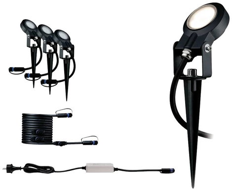 LED-es kerti fényszóró kezdőkészlet 3x 6 W, 3 részes, Paulmann Sting 93696