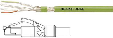 Helukabel 806623 RJ45 Hálózati kábel, patchkábel CAT 6A S/FTP 10.00 m Zöld PUR köpeny, Fonat árnyéko
