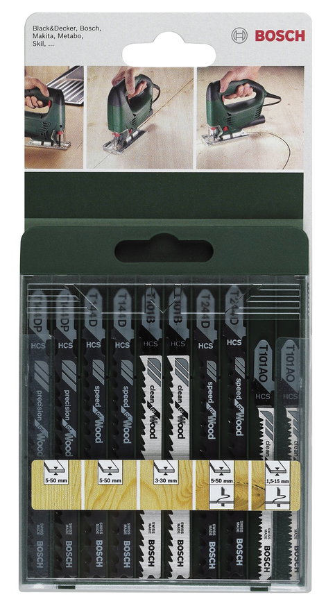 Bosch Accessories 2609256744 10 részes. Szúrófűrészlap készlet T-szár T 144 D (2x), T 244 D (2x), T
