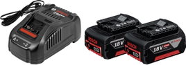 Szerszámakku és töltő 2x 18 V 5 Ah lítium-ion, Bosch Professional GBA + GAL 1880 CV 1600A00B8J