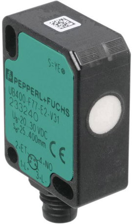 Pepperl+Fuchs UB400-F77-E2-V31 Ultrahangos reflexiós szkenner UB400-F77-E2-V31 PNP, záró 1 db