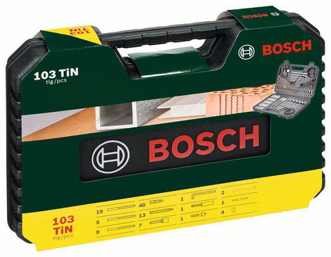 Fúró és bit készlet, 103 részes, Bosch Accessories 2607017367 V-LINE TiN 2. kép