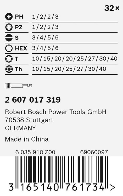 Bit készlet, 32 részes, Bosch Accessories 2607017319 3. kép