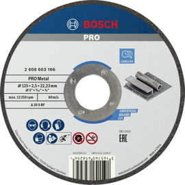 Bosch Accessories A30 S BF 2608603166 Vágótárcsa, egyenes 125 mm 1 db Fém