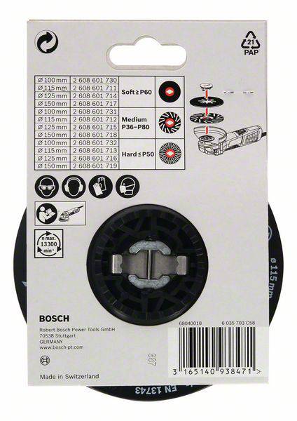 X-LOCK hátlap, puha, 115 mm Bosch Accessories 2608601711 4. kép