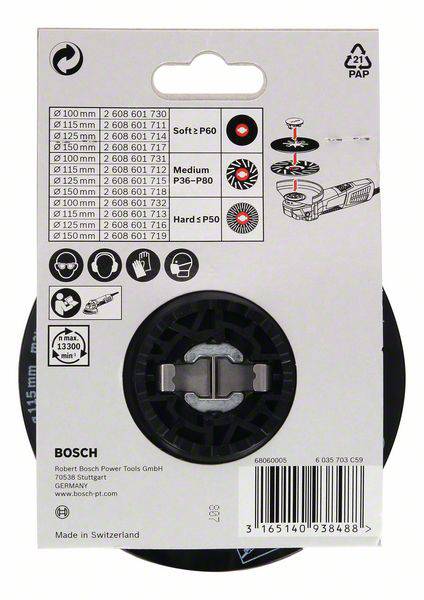 X-LOCK hátlap, közepesen kemény, 115 mm Bosch Accessories 2608601712 4. kép