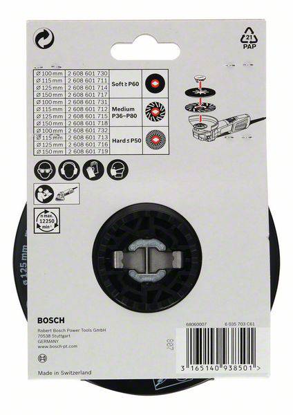 X-LOCK hátlap, puha, 125 mm Bosch Accessories 2608601714 4. kép