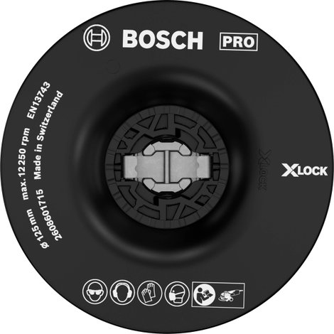 X-LOCK hátlap, közepesen kemény, 125 mm Bosch Accessories 2608601715