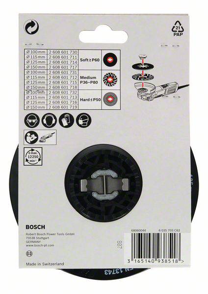 X-LOCK hátlap, közepesen kemény, 125 mm Bosch Accessories 2608601715 3. kép