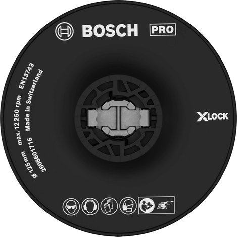 X-LOCK hátlap, kemény, 125 mm Bosch Accessories 2608601716